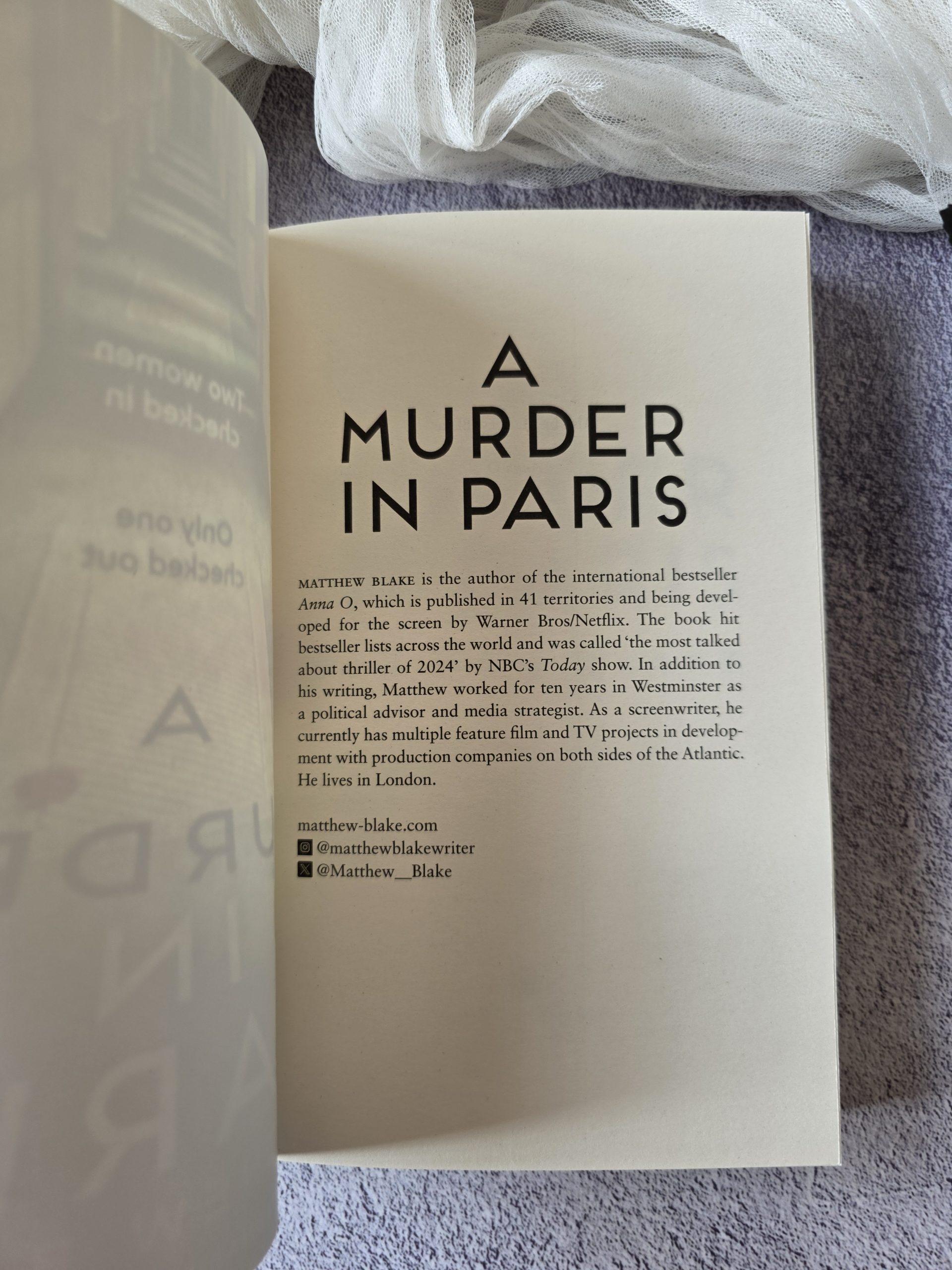 A Murder in Paris by Matthew Blake