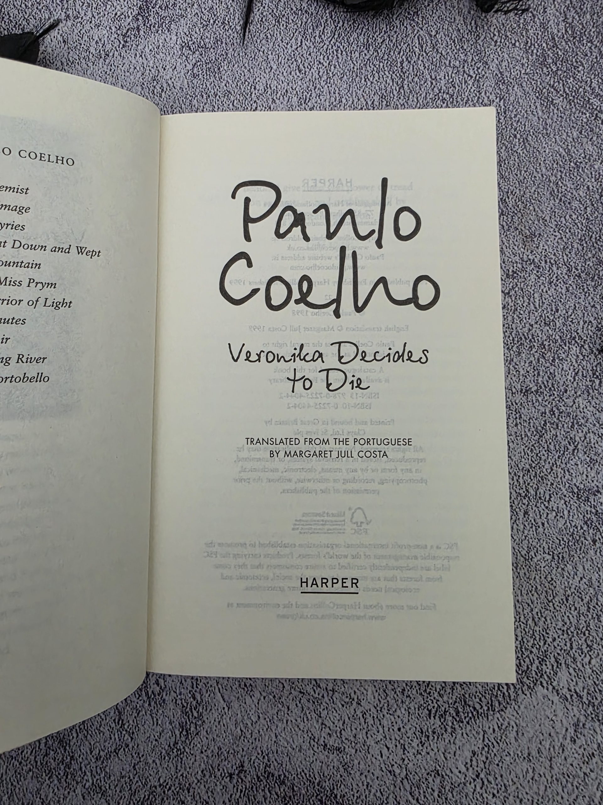Veronika Decides to Die Paulo Coelho 